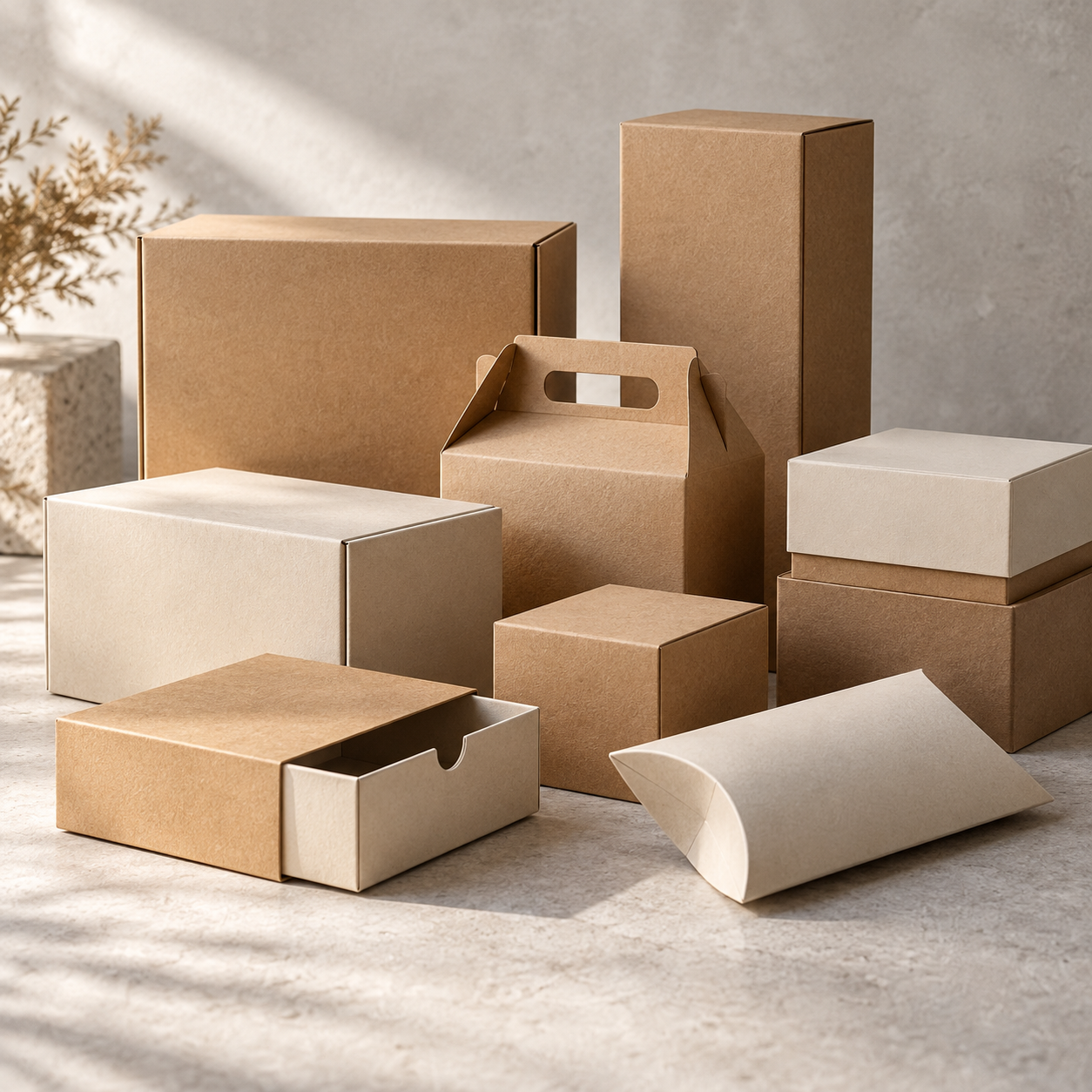 Diferentes formatos de cajas de cartón para personalizar